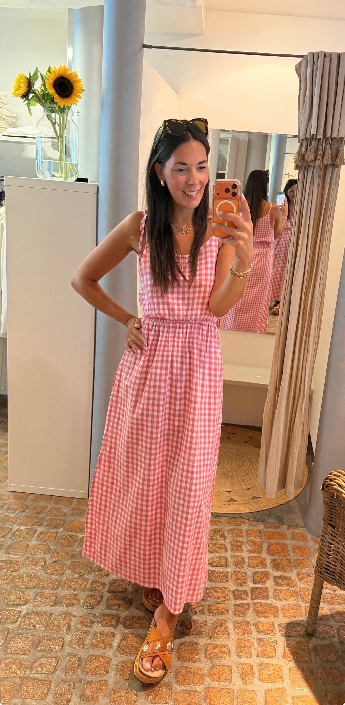 MAXI DRESS VICHY KARO PINK