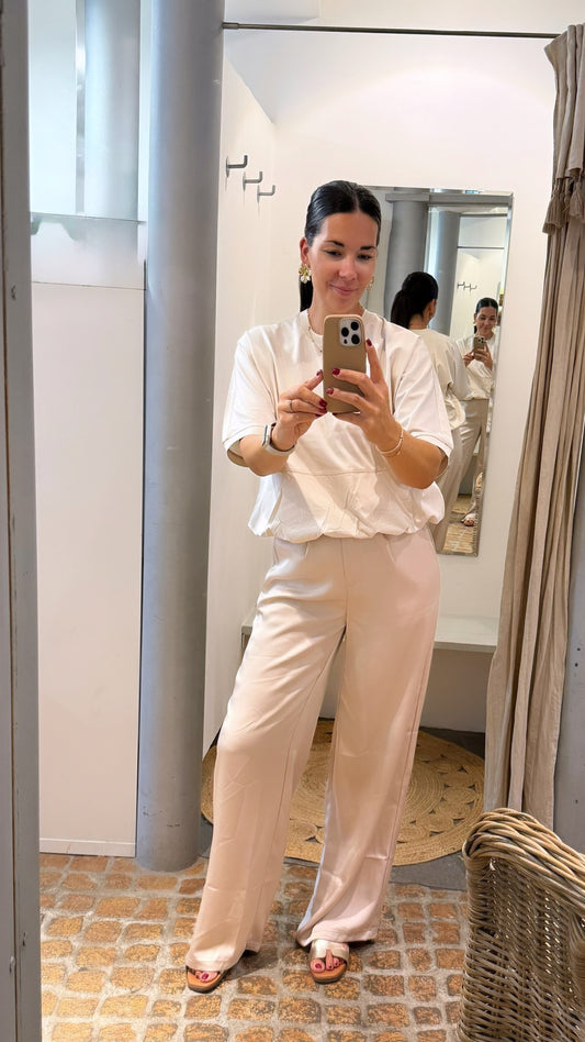 YAYA Oberteil mit Ballonsaum in beige