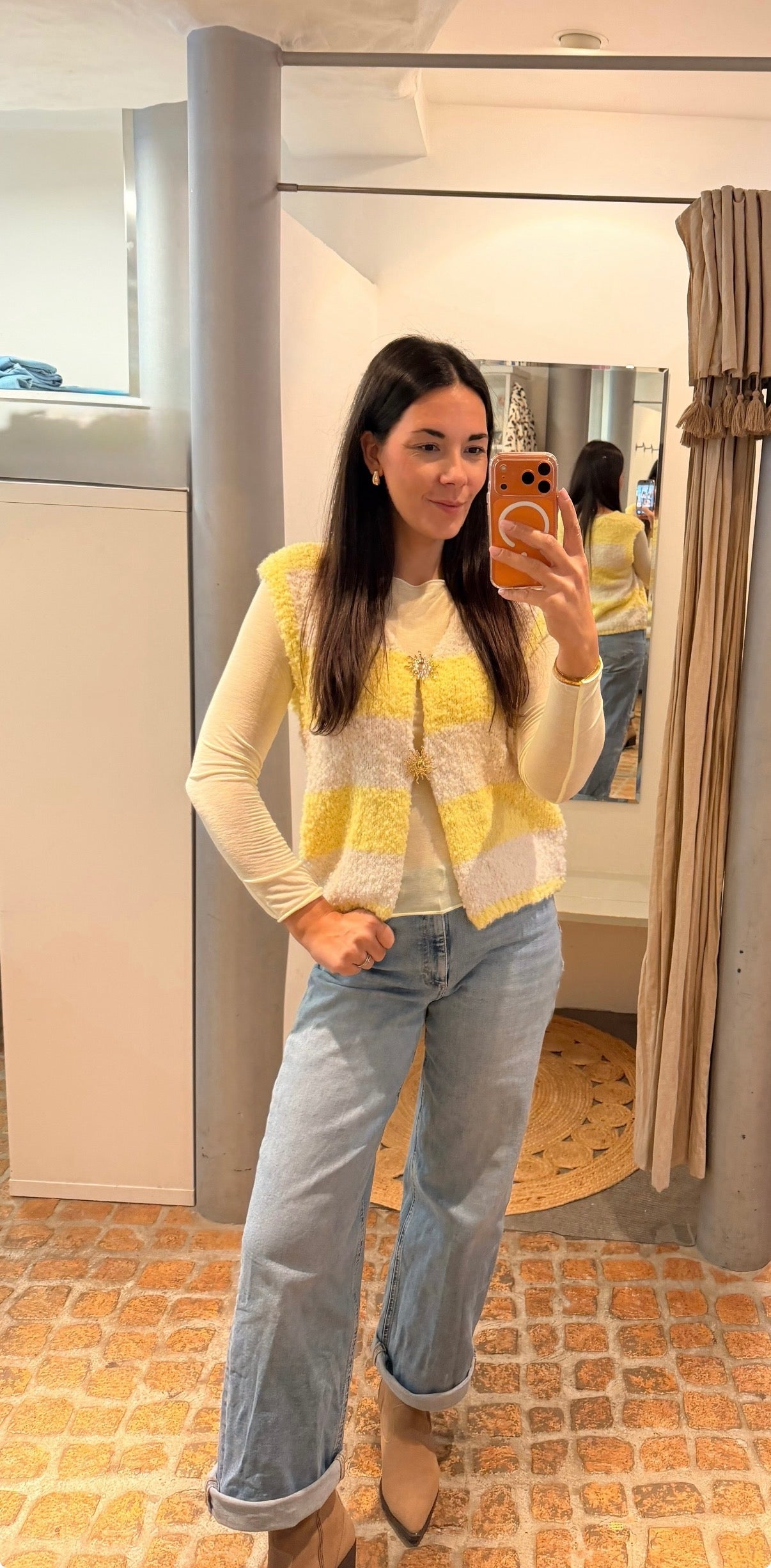 Boucle Weste - Pullunder butter lemon