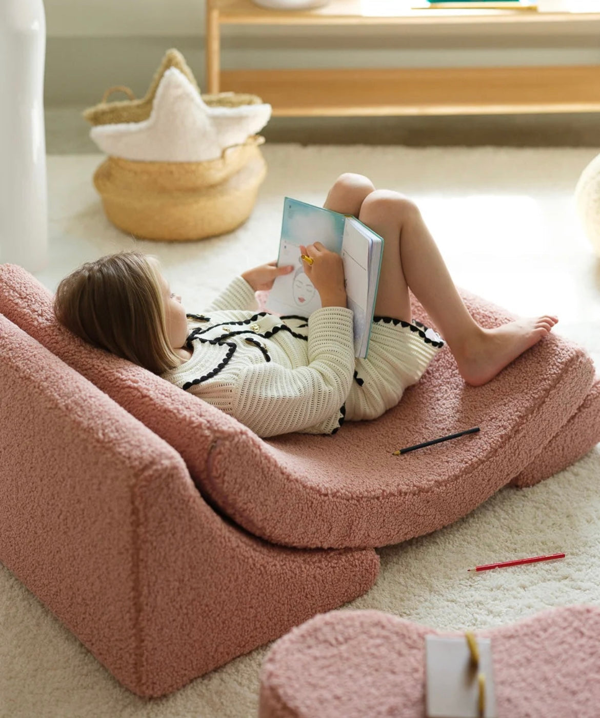 Wigiwama Moon Chair Teddy Guave Altrosa