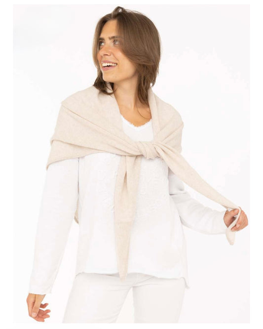 Zwillingsherz Kaschmir Dreieckstuch beige