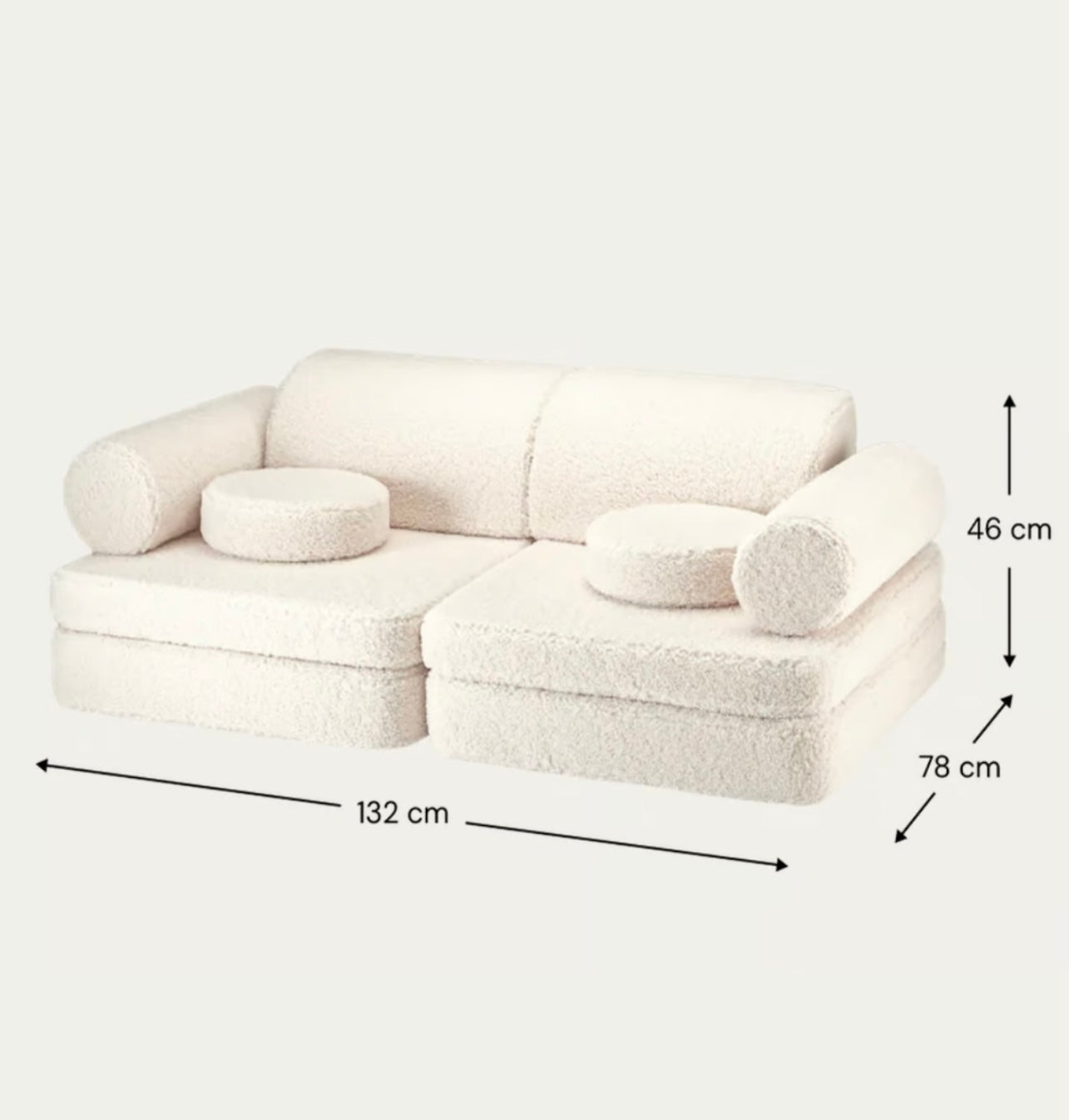 Wigiwama Spielsofa Teddy in Cremeweiß