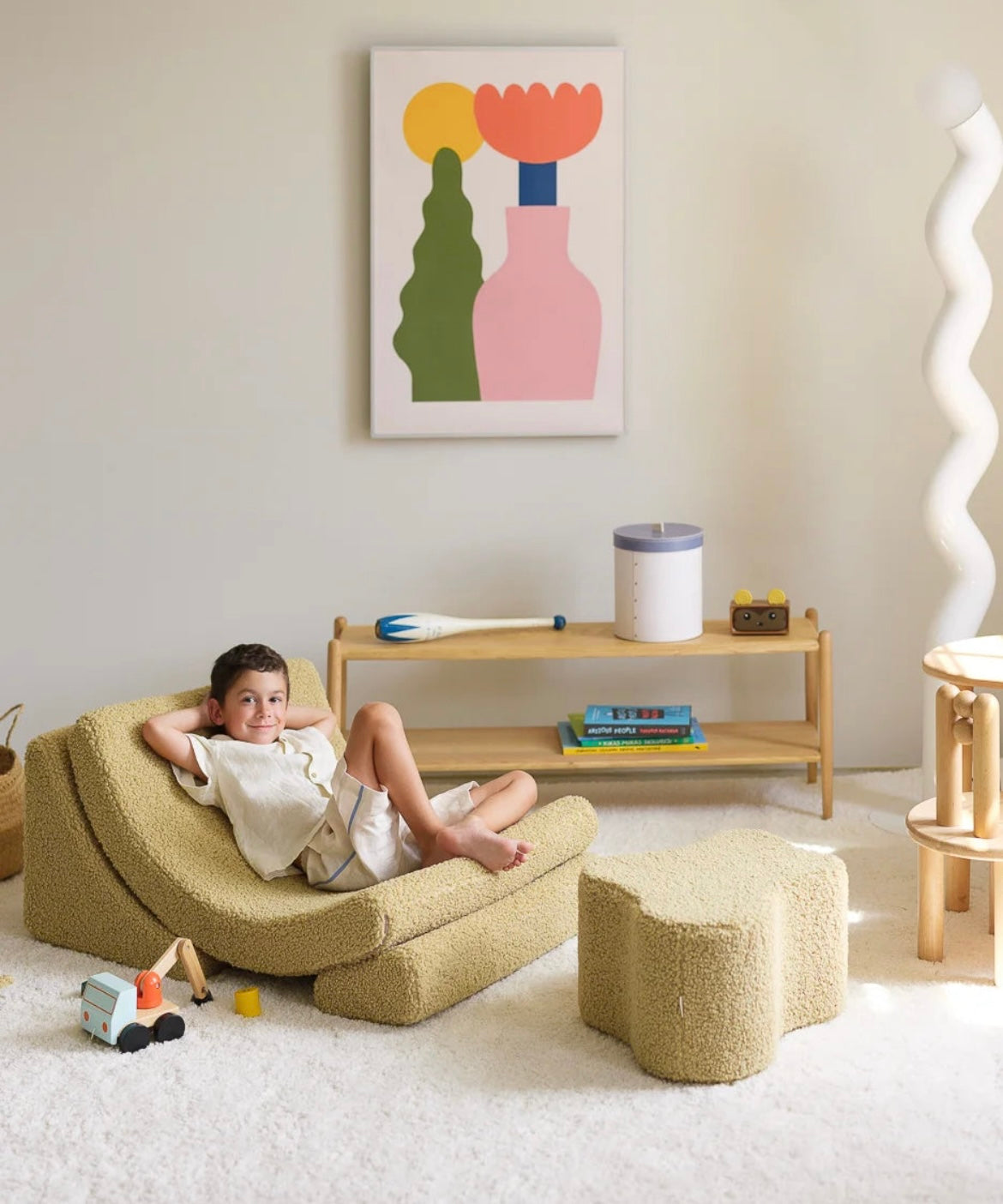 Wigiwama Moon Chair Teddy Matcha