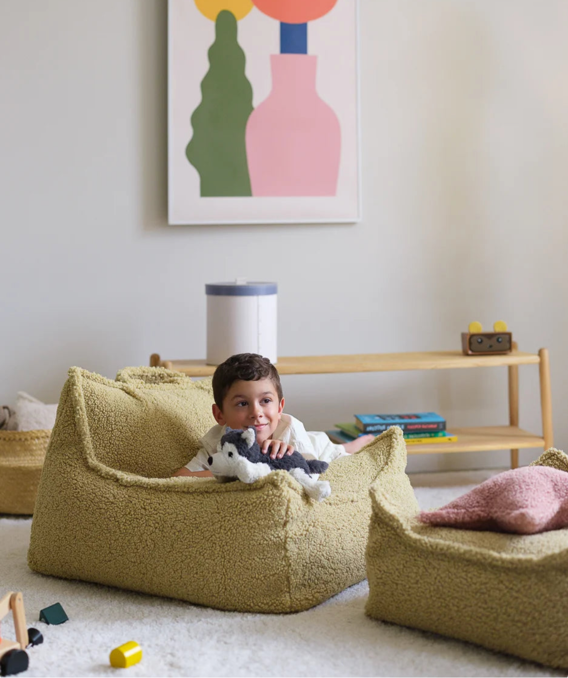 Wigiwama Sitzsack Sessel Teddy in Matcha