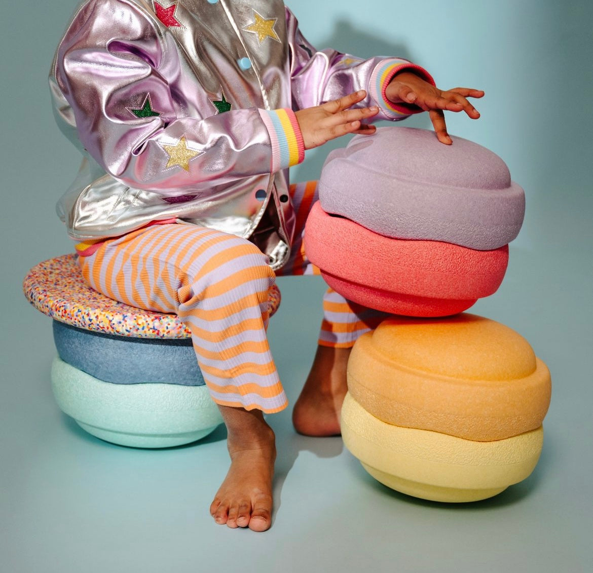 Stapelstein Set 6+1 Rainbow Pastel