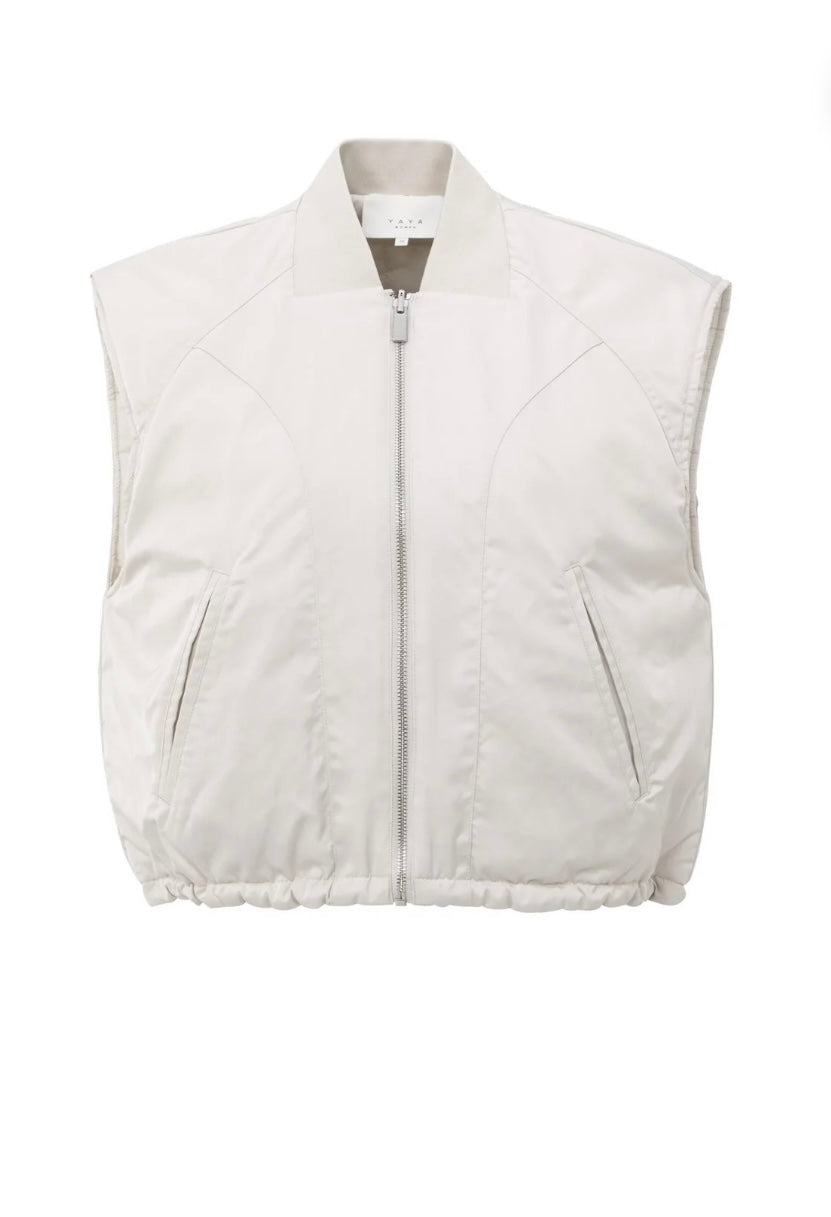 YAYA Gepolsterte Wendeweste mit Reißverschluss in beige