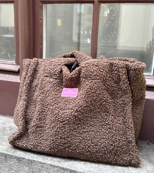Zwillingsherz Shopper Teddy braun