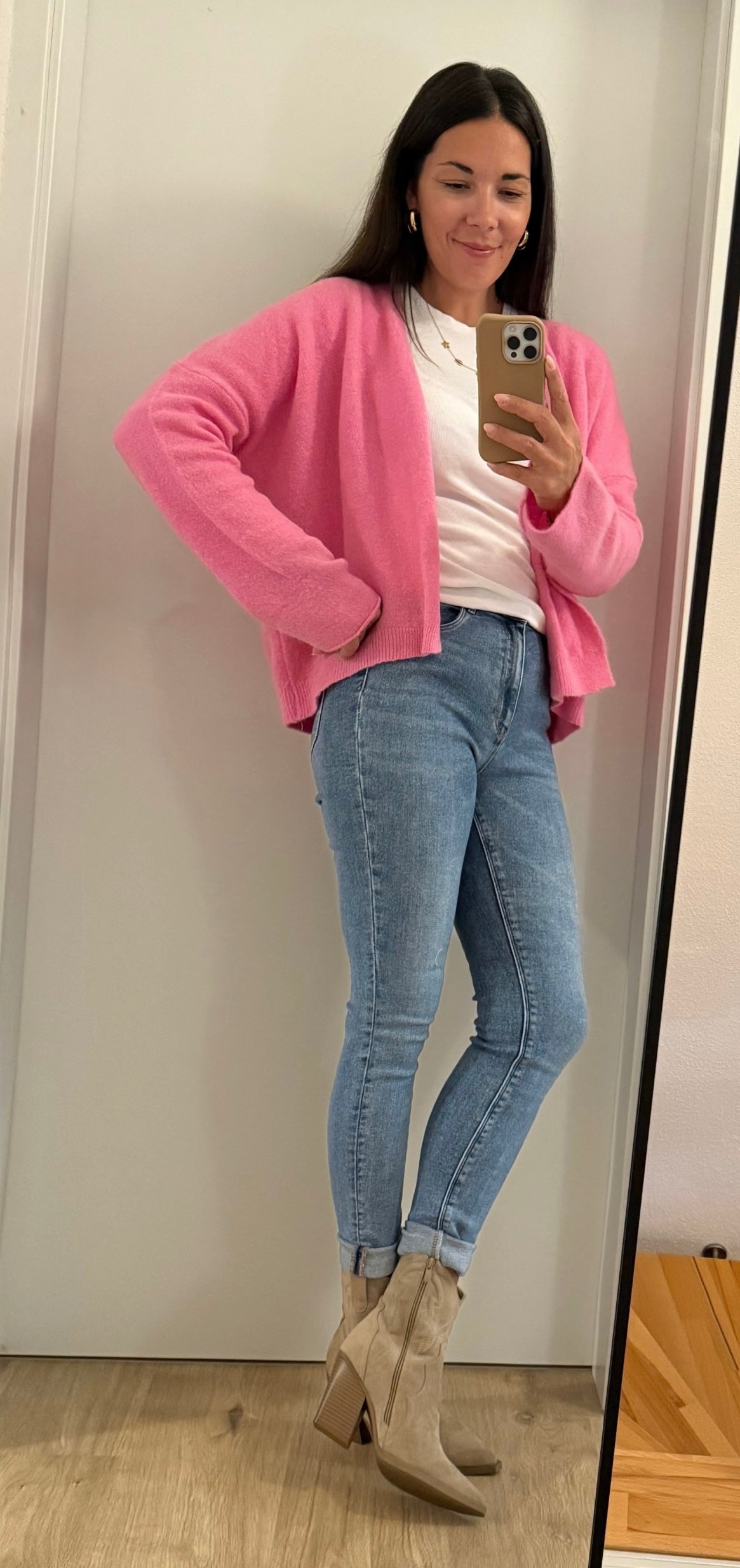 Midi Stiefelette Cowboy beige