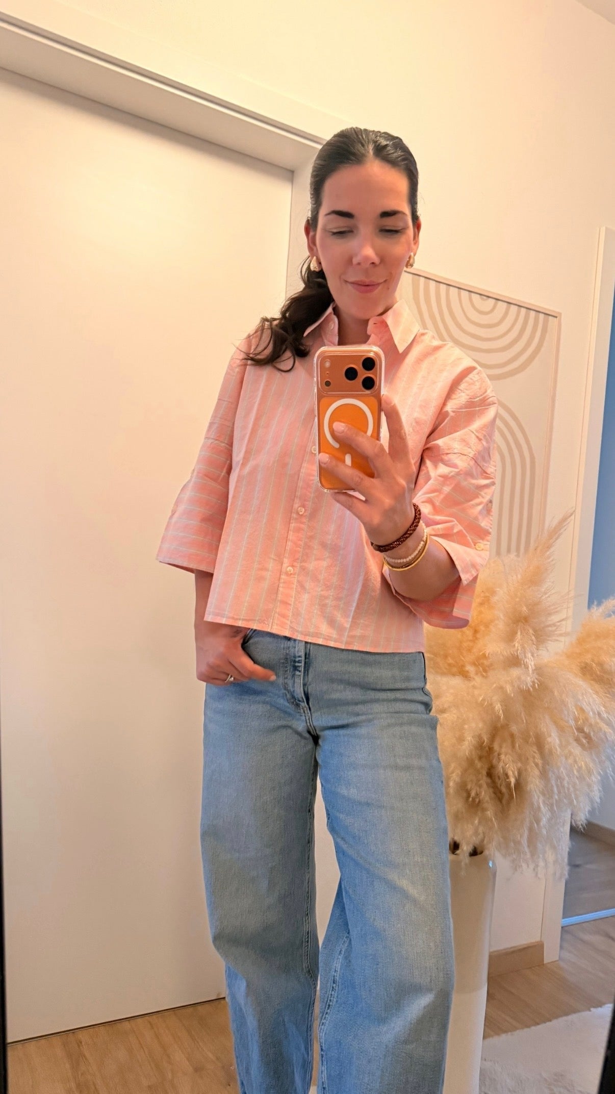 Emily van den Bergh Bluse rosa gestreift