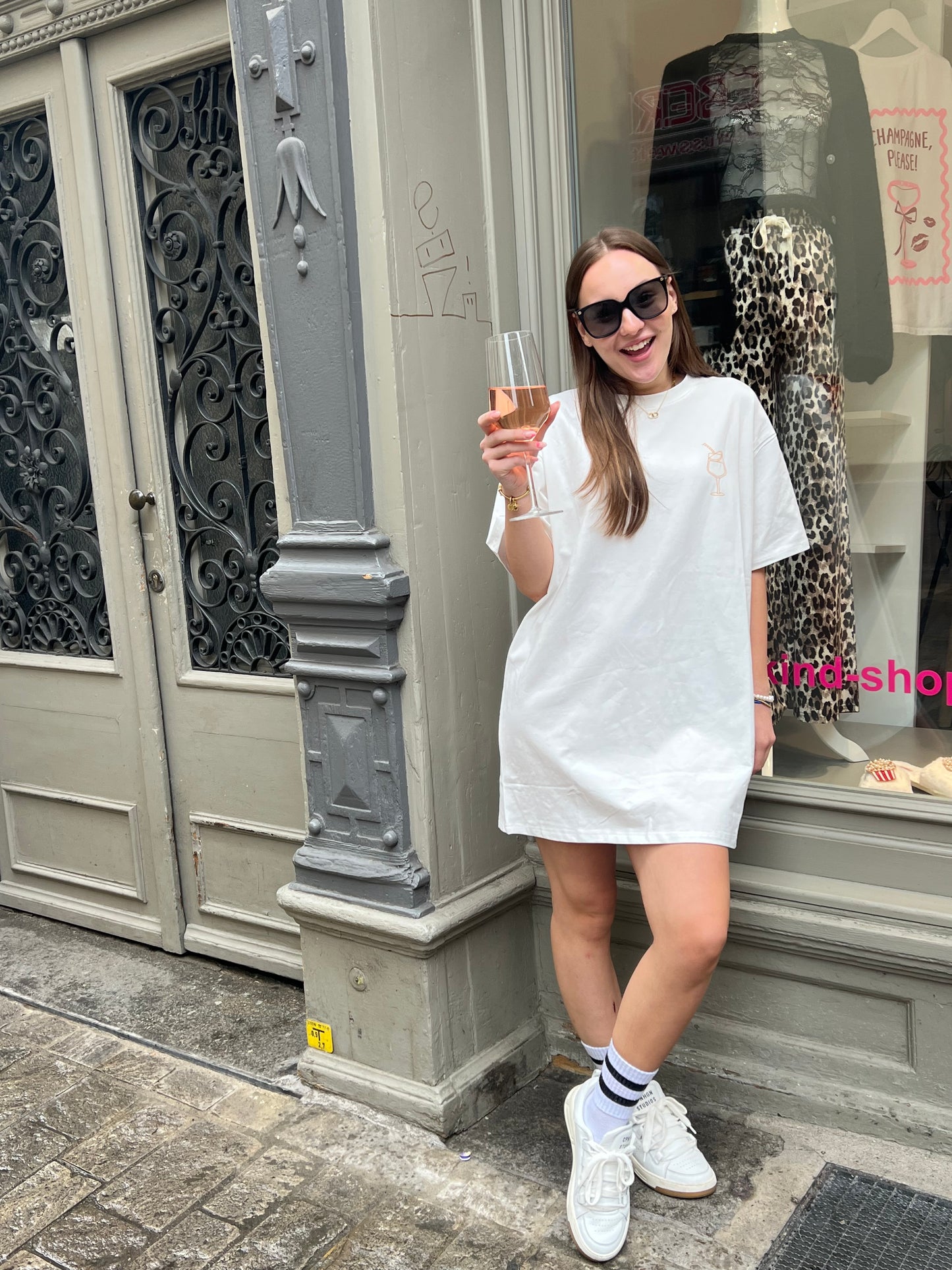 Shirtdress „Aperol“ in weiß