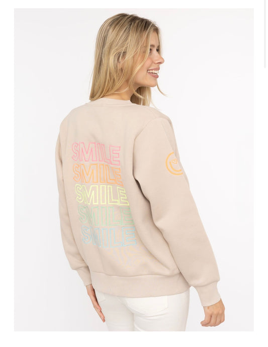 Zwillingsherz Sweatjacke SMILE in beige