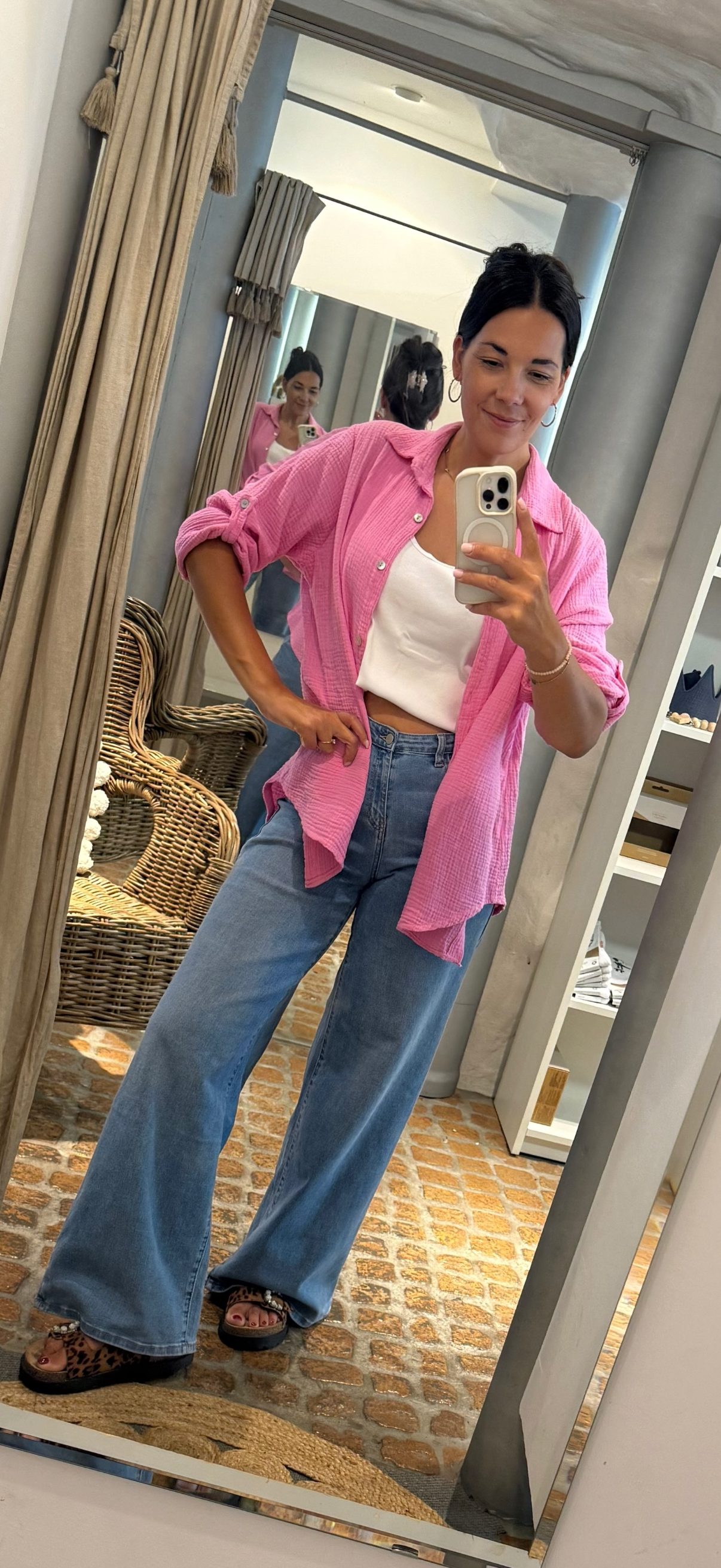 Musselin Bluse pink