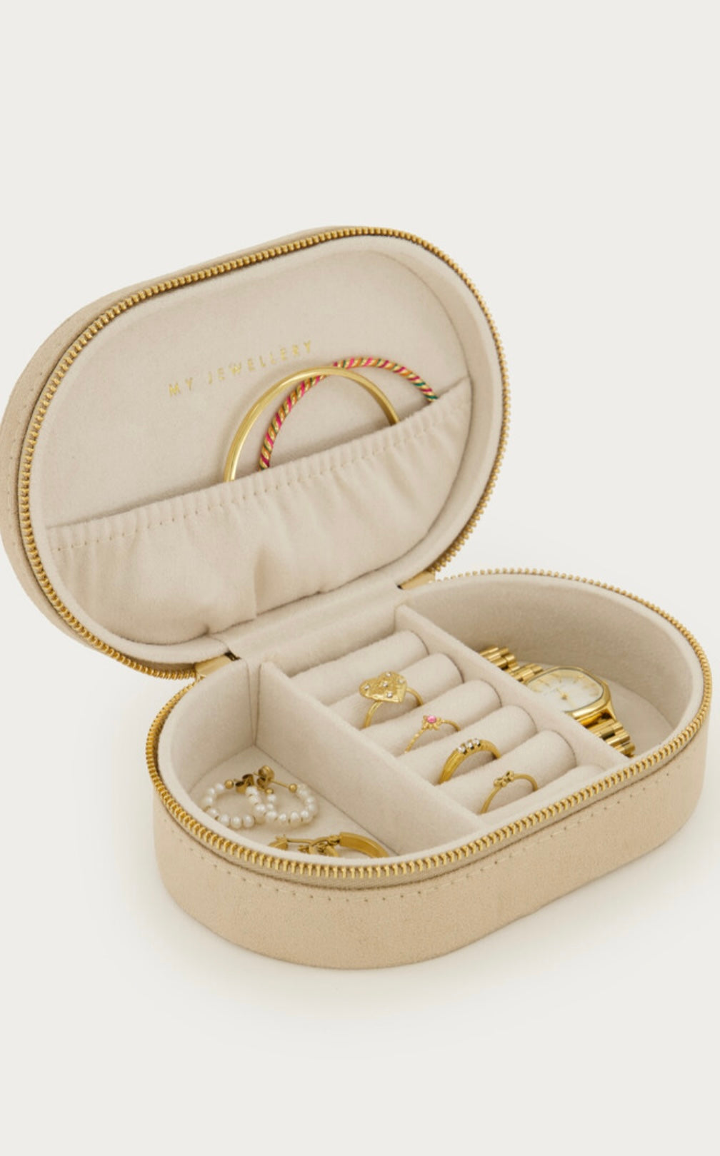 My Jewellery Hochwertiges Schmuckkästchen mit bestickten Blumen