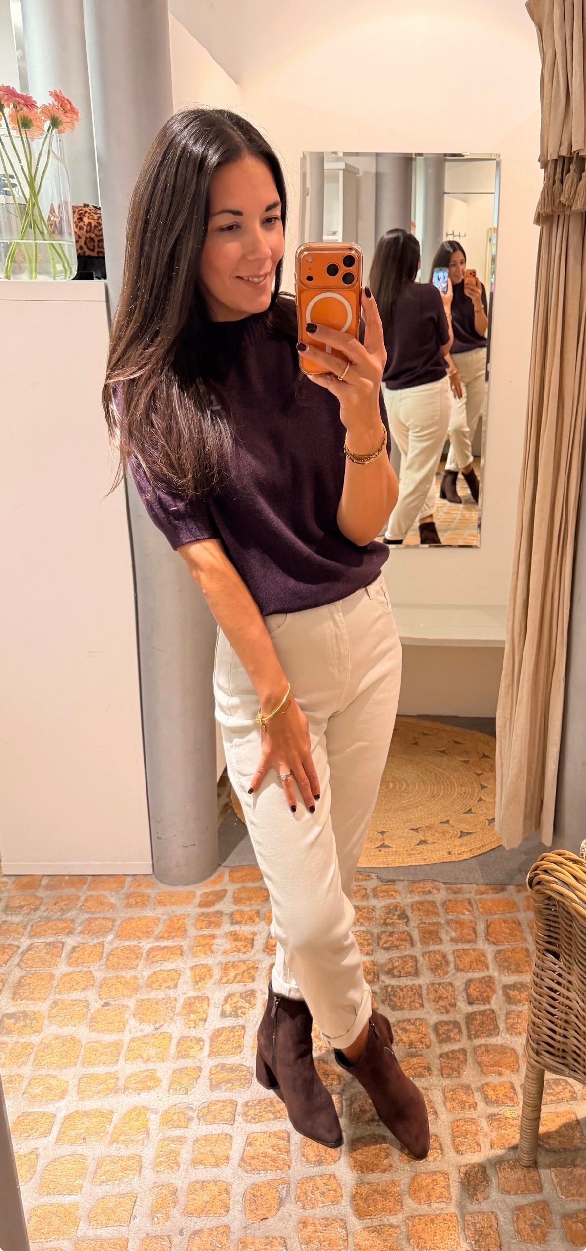 MIDI PULLI PLUM ROUNDNECK