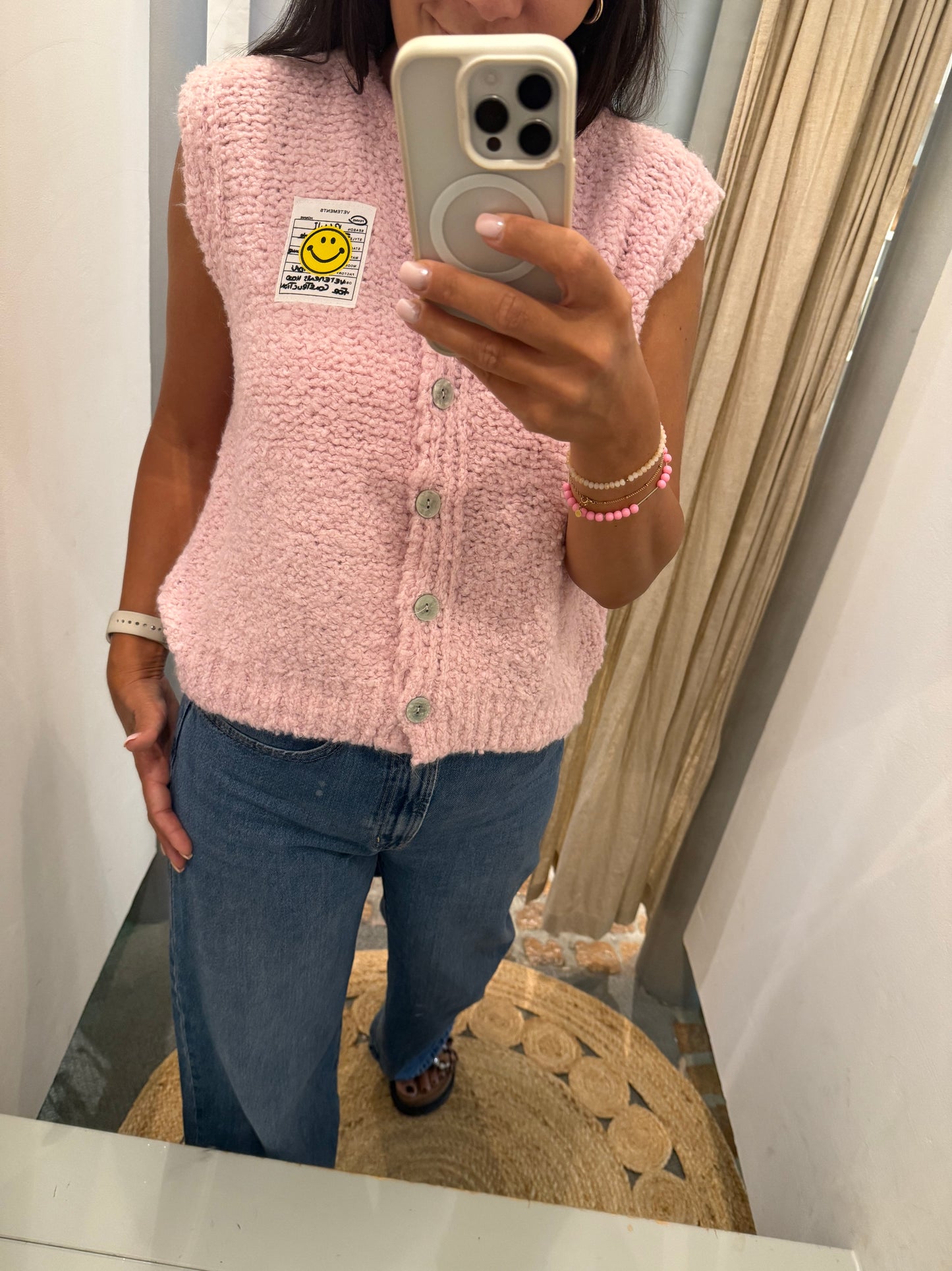 Strick Pullunder SMILEY in rosa