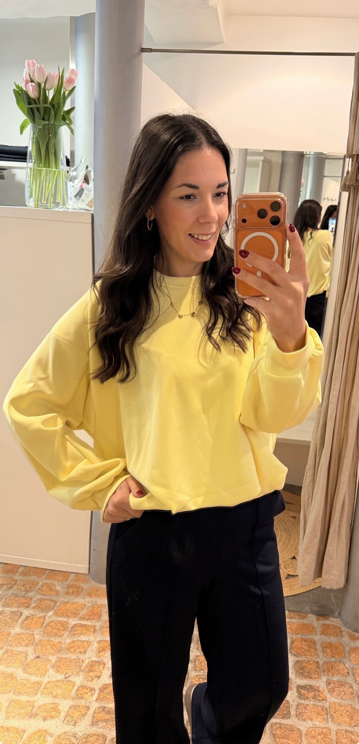 SWEATSHIRT MIT BALLONSAUM BUTTER LEMON