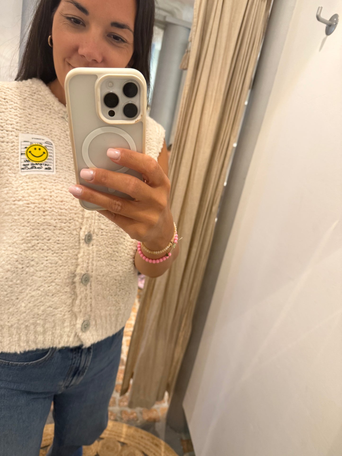 Strick Pullunder SMILEY in beige