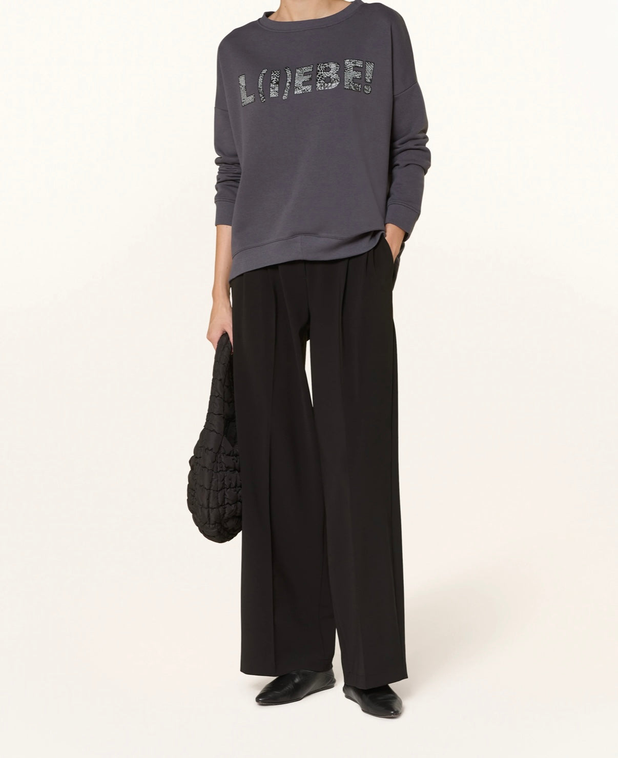 Miss Goodlife Sweatshirt L(I)EBE! in Anthrazit