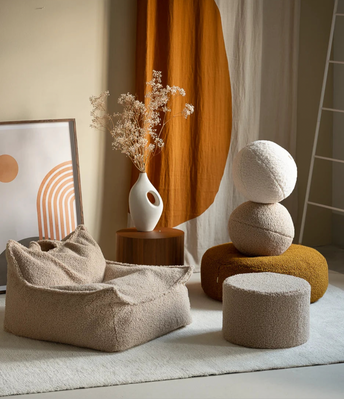 Wigiwama Sitzsack Sessel Teddy in Biscuit