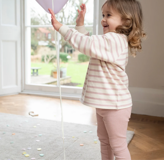 Little Prince & Sister Sweatshirt Dusty Pink Stripe