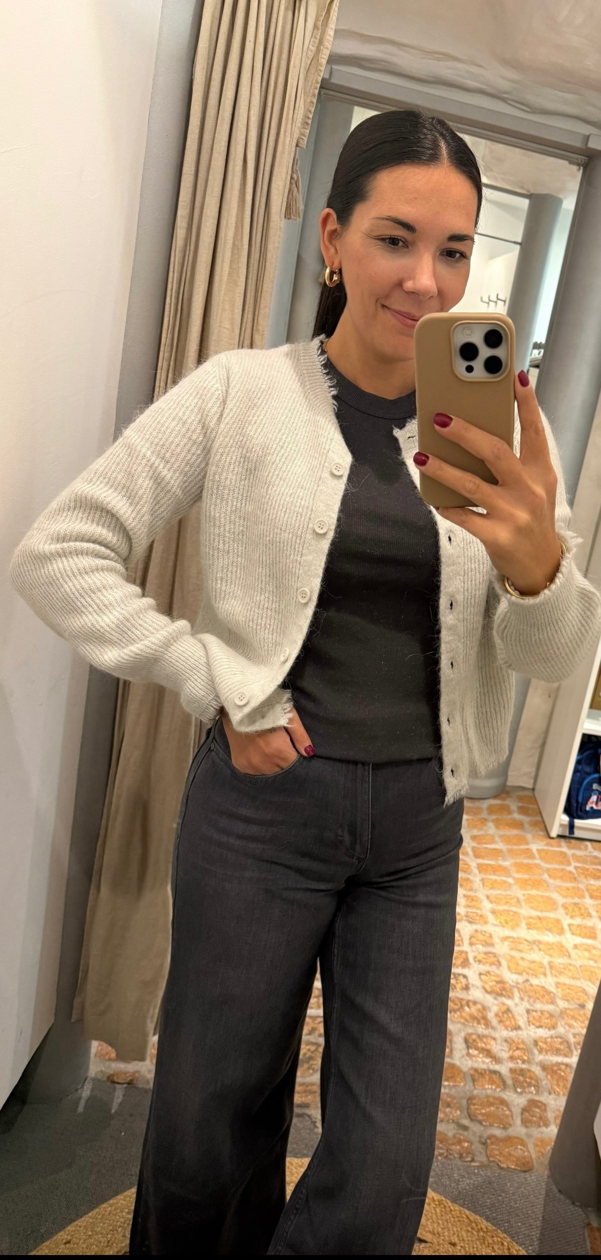 YAYA Cardigan cloudy grey melange