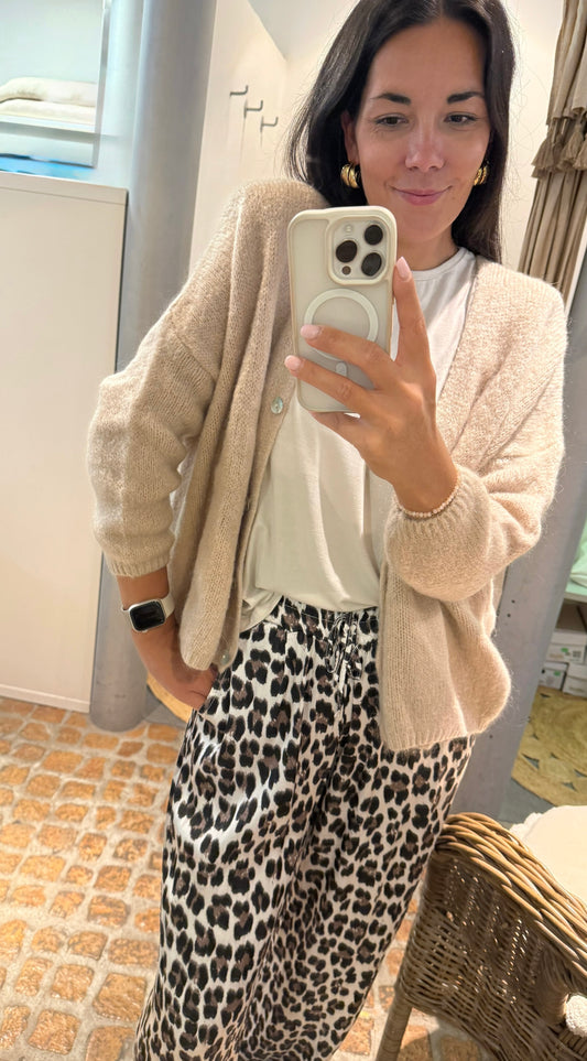 Cardigan V-Ausschnitt in beige