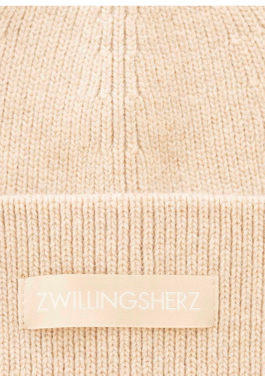 Zwillingsherz Mütze in beige