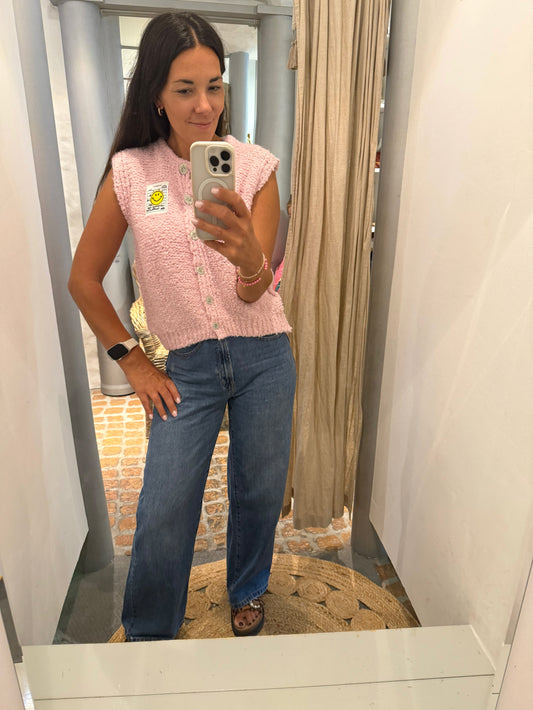 Strick Pullunder SMILEY in rosa