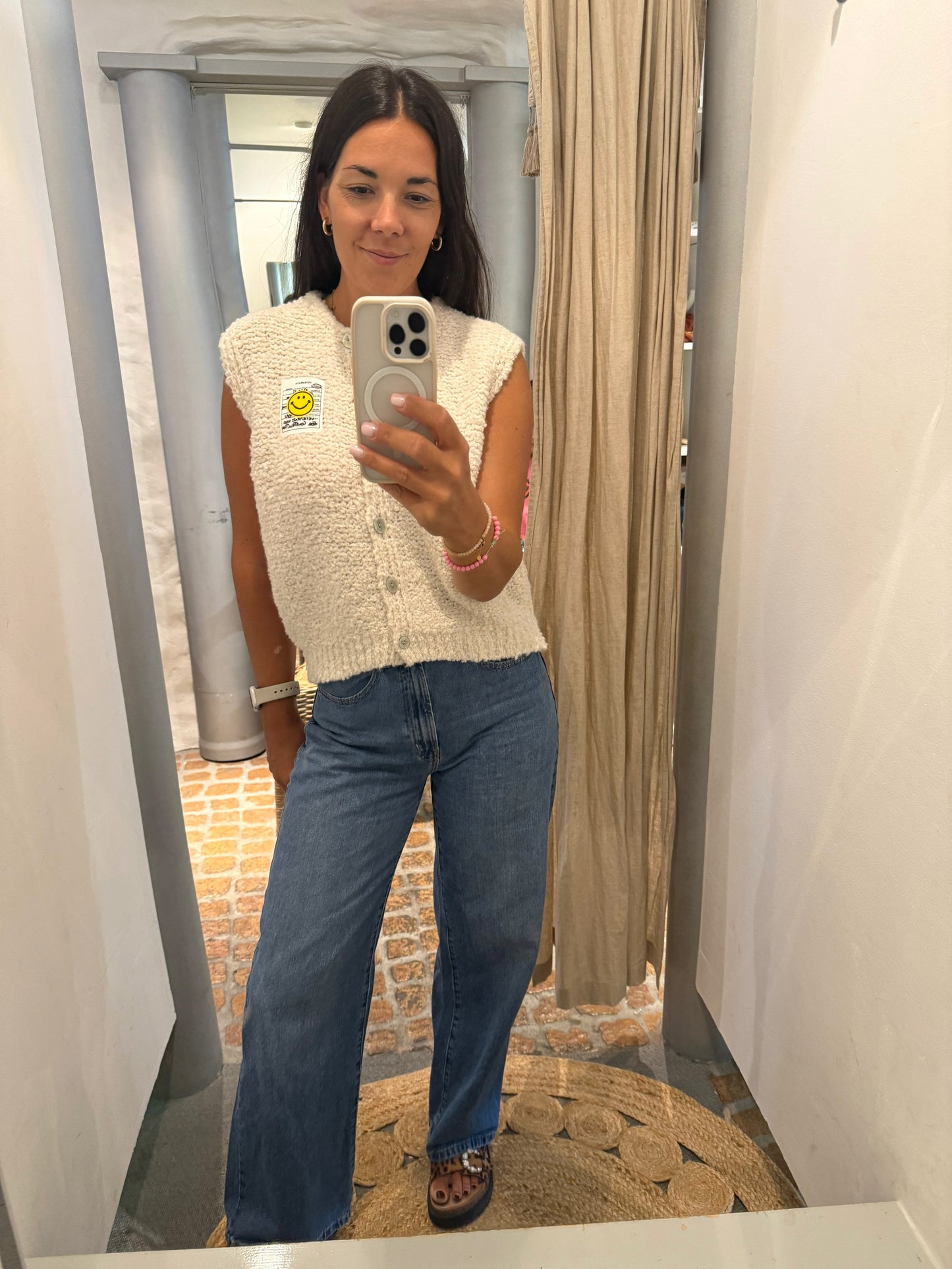 Strick Pullunder SMILEY in beige