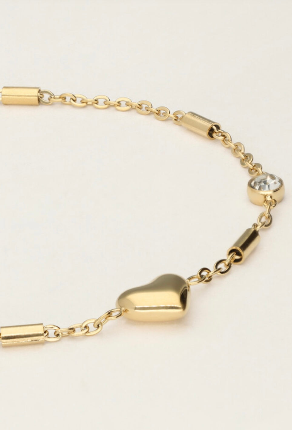 My Jewellery Minimalistisches Armband mit Herz und Strasssteinen gold