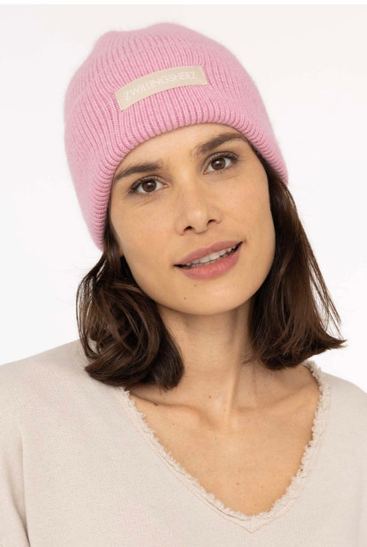 Zwillingsherz Mütze in pink