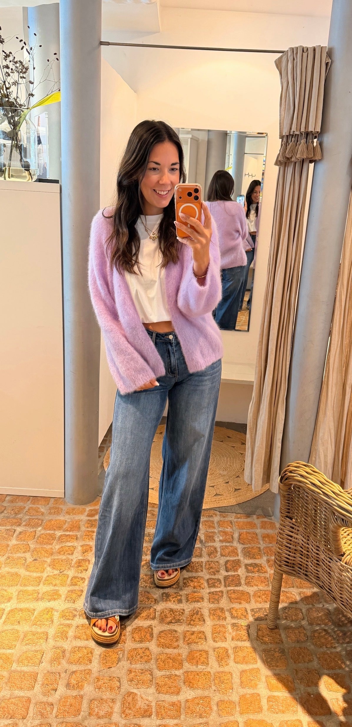 KUSCHELIGER MOHAIR CARDIGAN FLIEDER