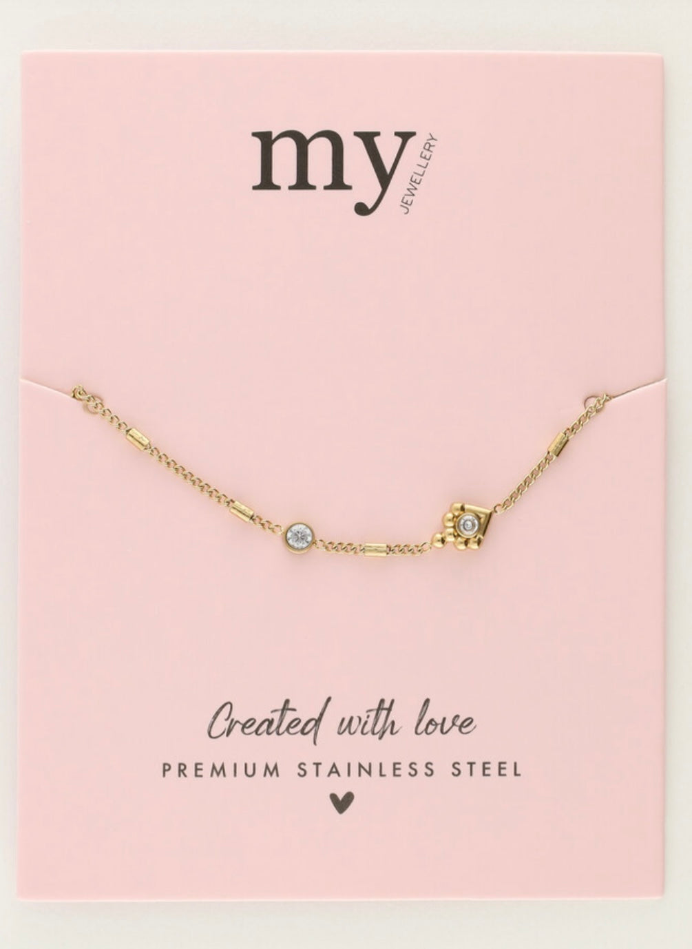 My Jewellery Minimalistisches Armband mit Strasssteinen gold