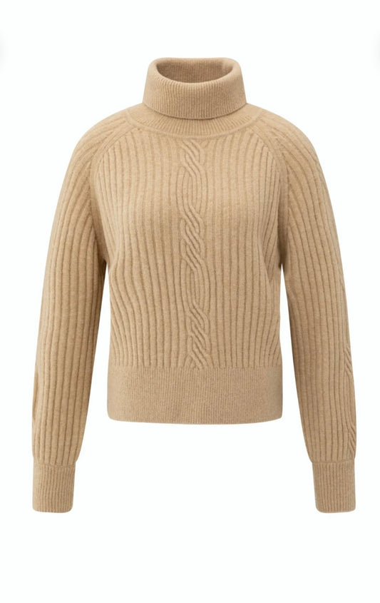 YAYA Rollkragenpulli in Camel