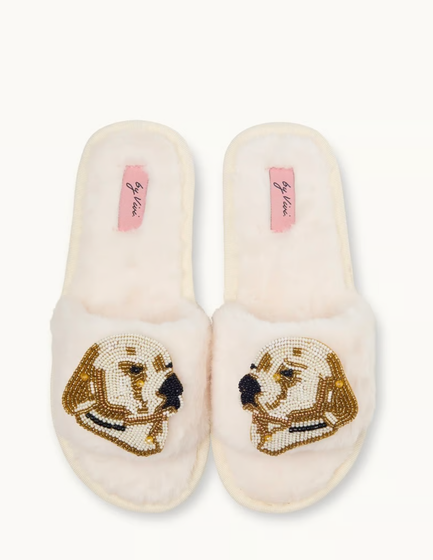 Cozy Slippers Ecru Dog