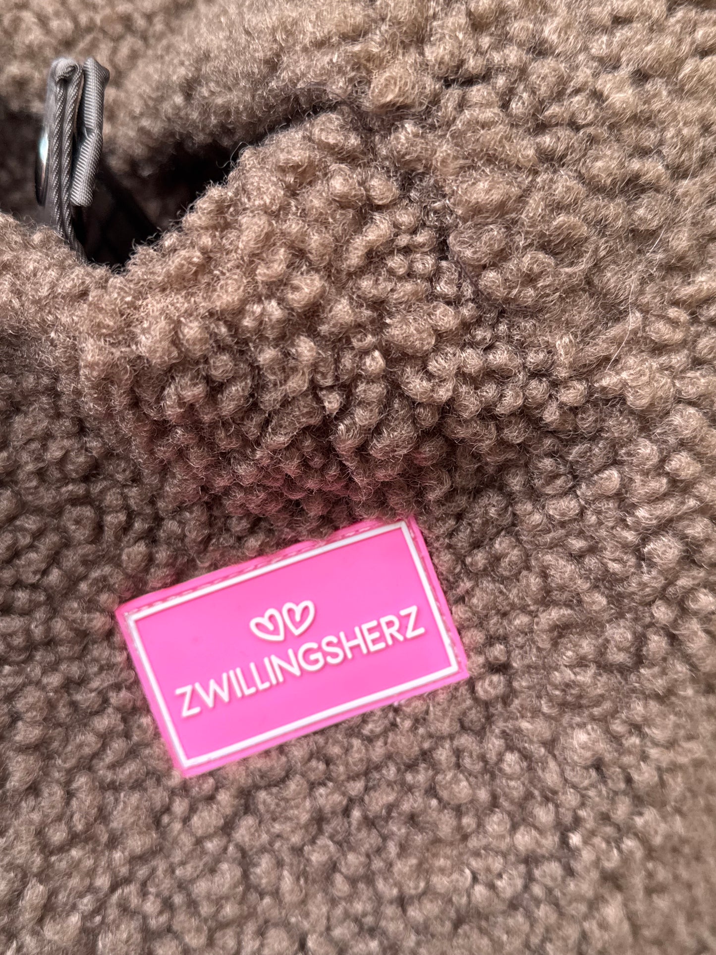 Zwillingsherz Shopper Teddy braun