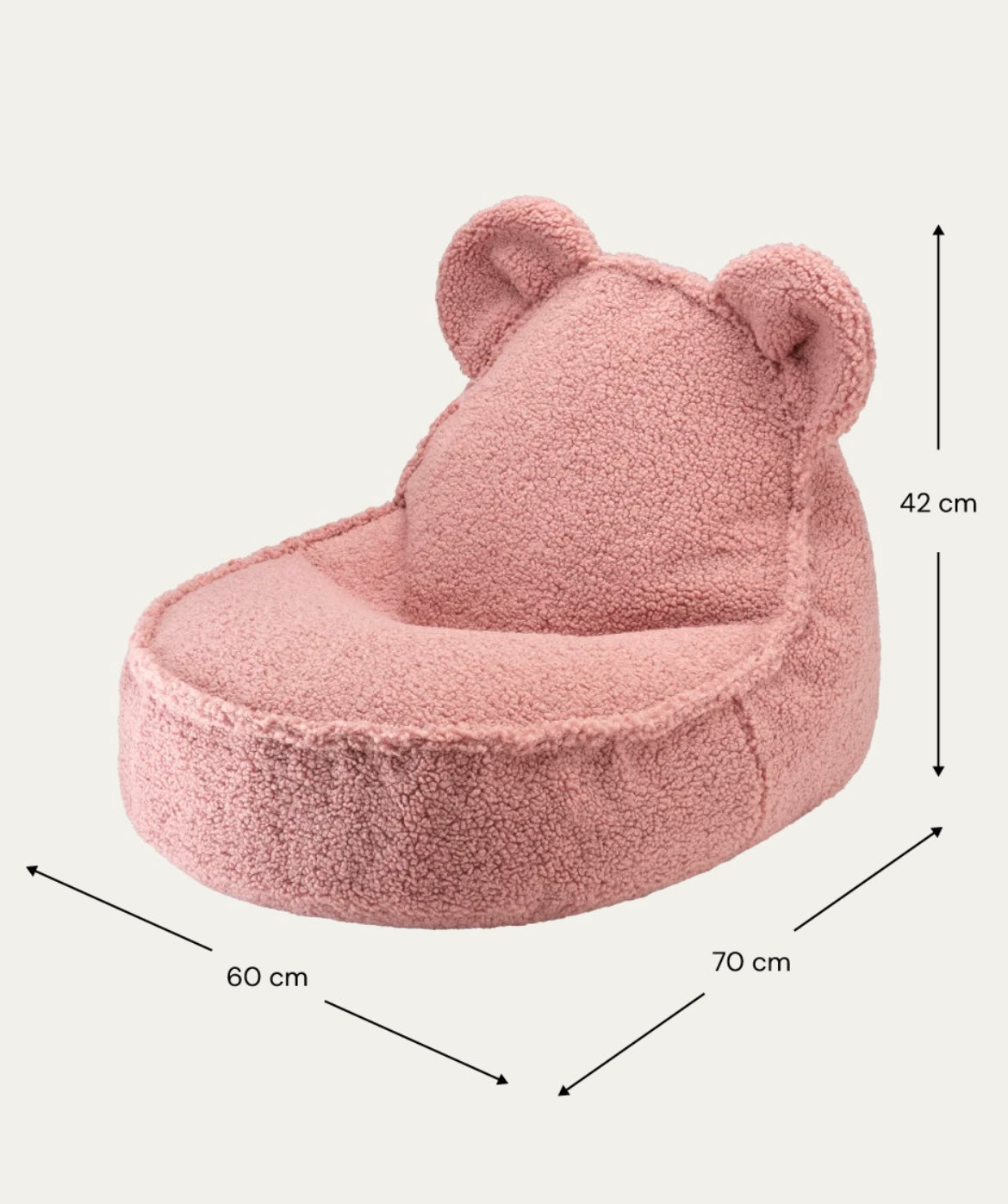 Wigiwama Sitzsack Bär Teddy in Guave Altrosa