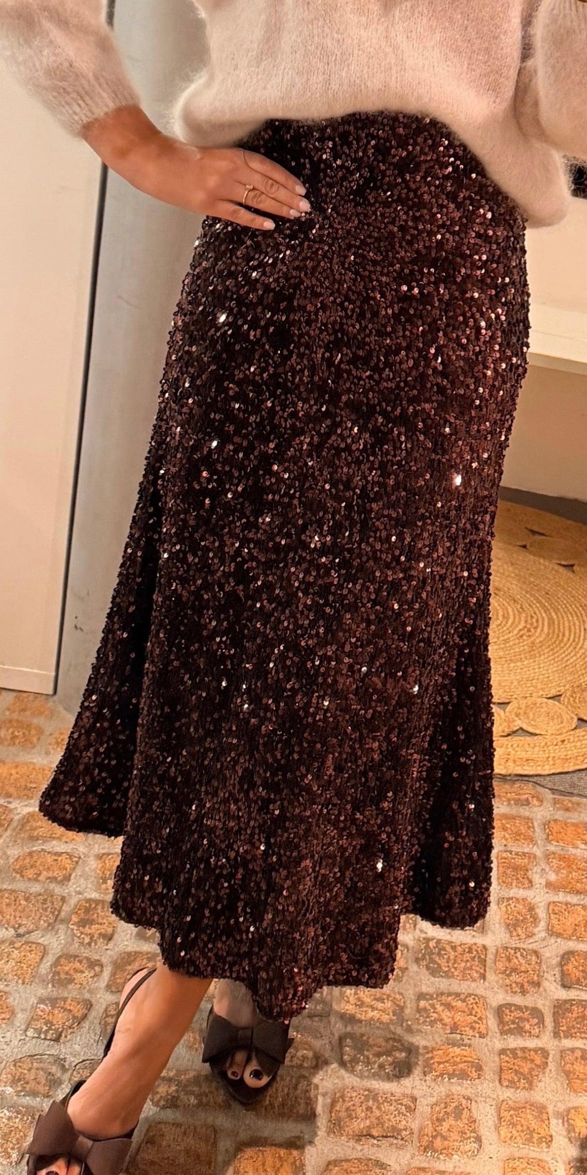 Pailletten Rock IVY brown