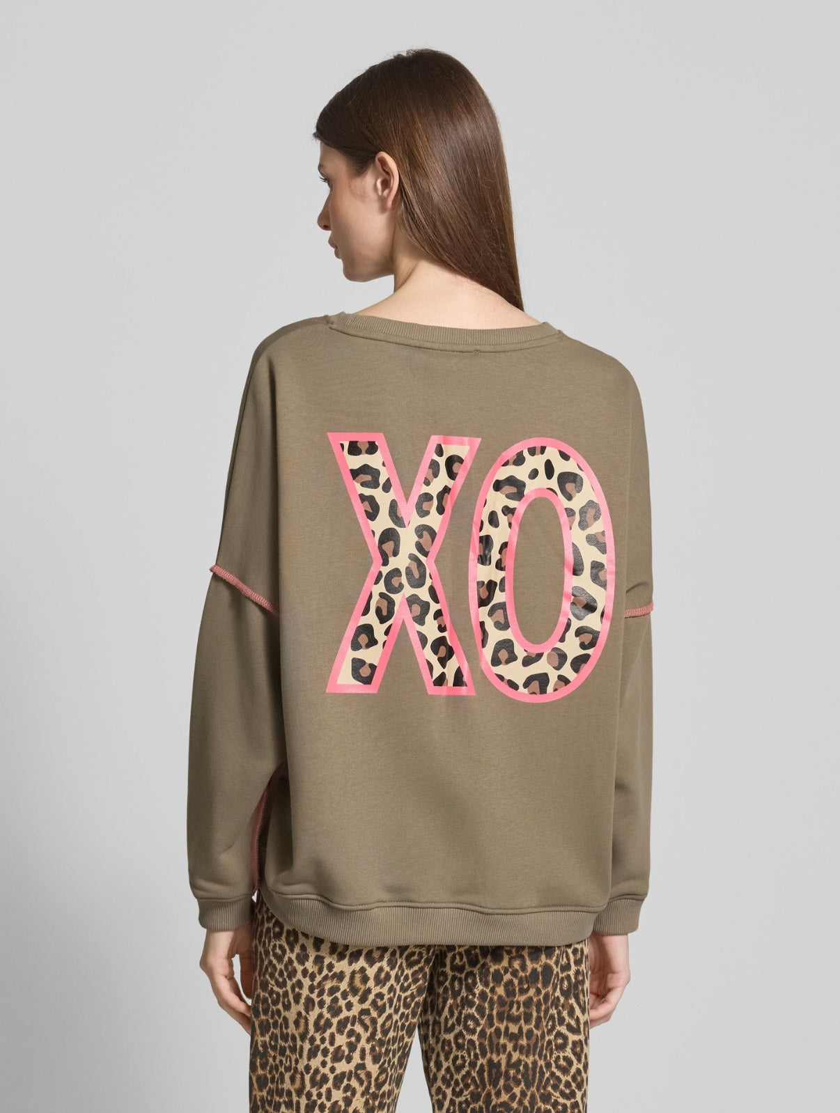 Miss Goodlife Sweatshirt XO Paillette olive