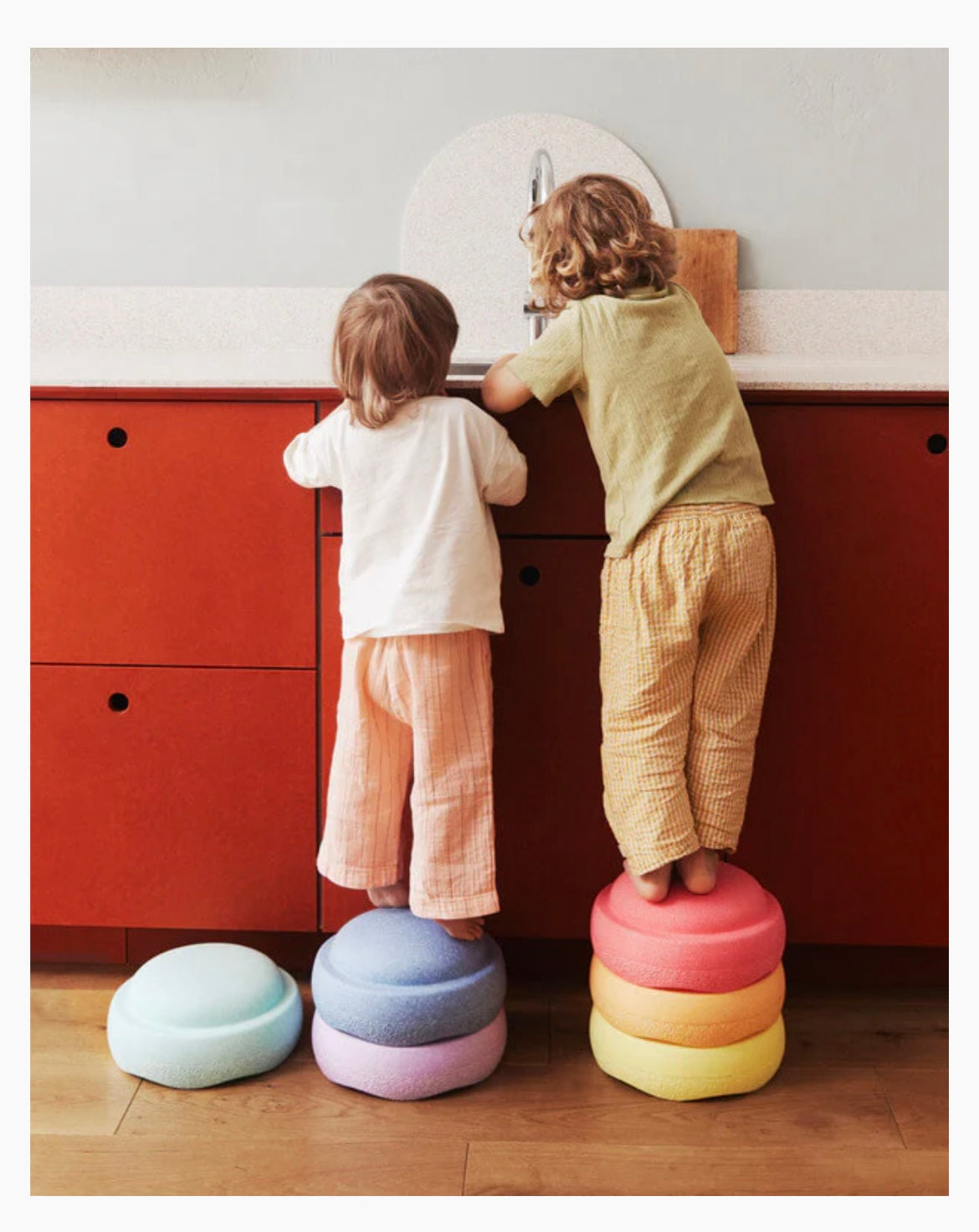 Stapelstein 6er Set Rainbow Pastel