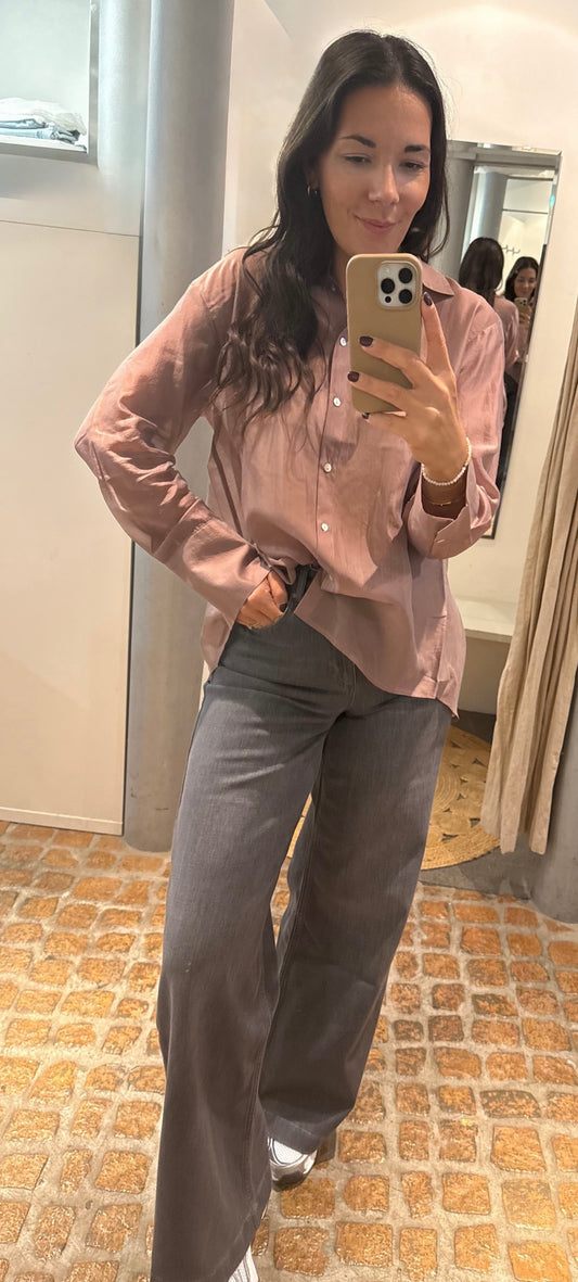 YAYA Jeans mit hohem Bund und weitem Bein grey denim