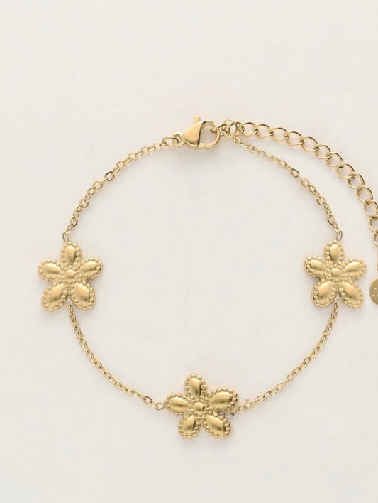 My Jewellery Inselarmband mit 3 Blüten gold