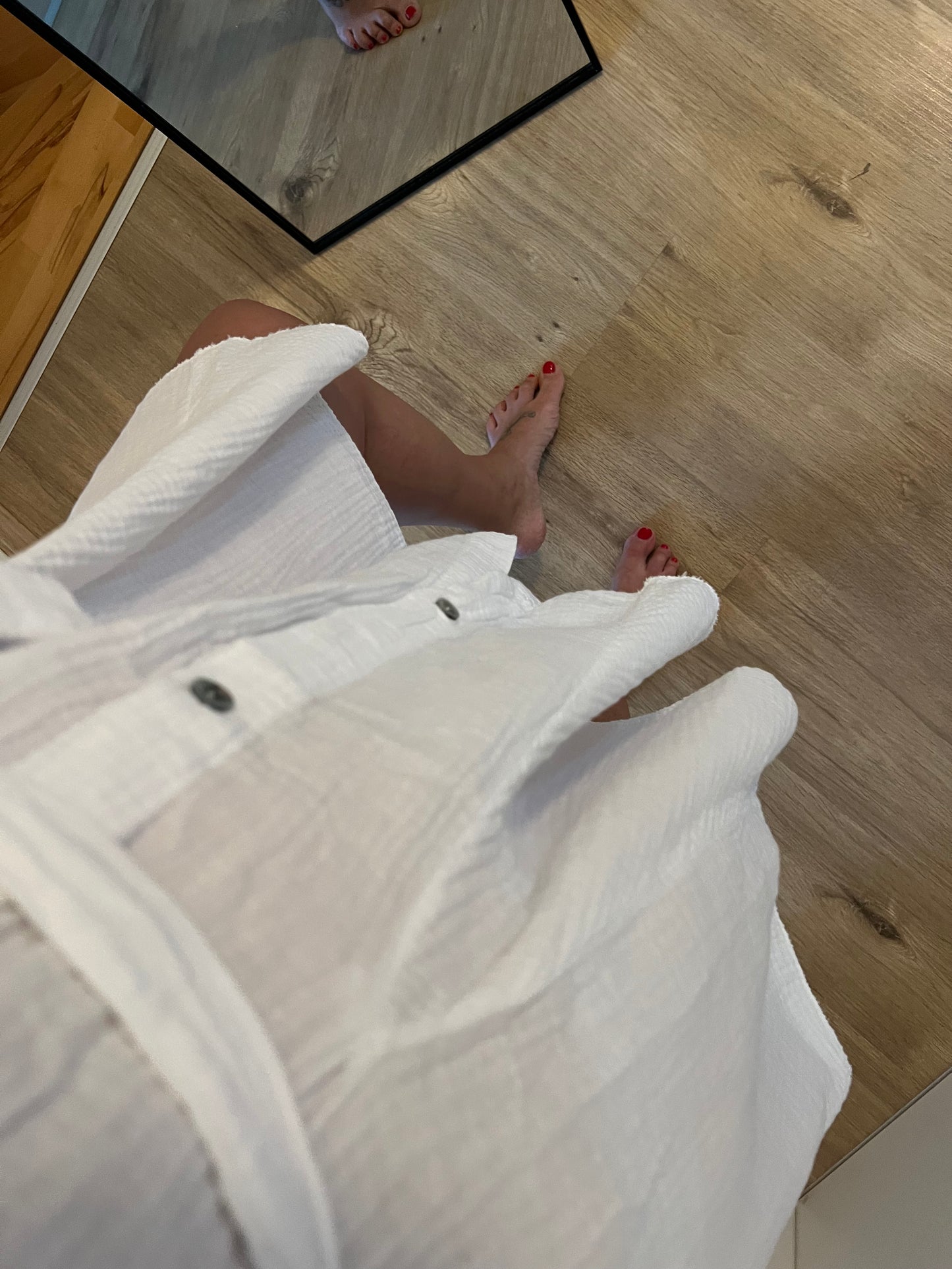 Musselin Kleid in Weiß