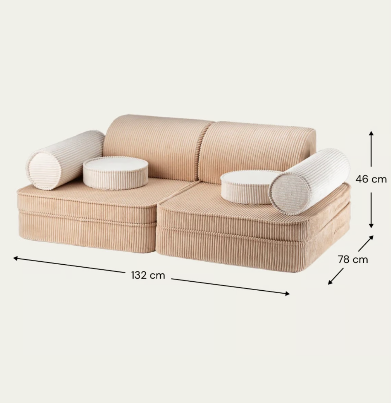 Wigiwama Spielsofa Cord Brown Sugar