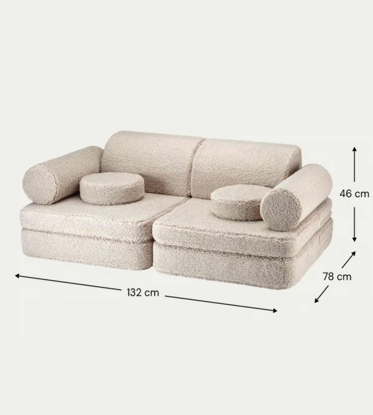 Wigiwama Spielsofa Teddy in Biscuit