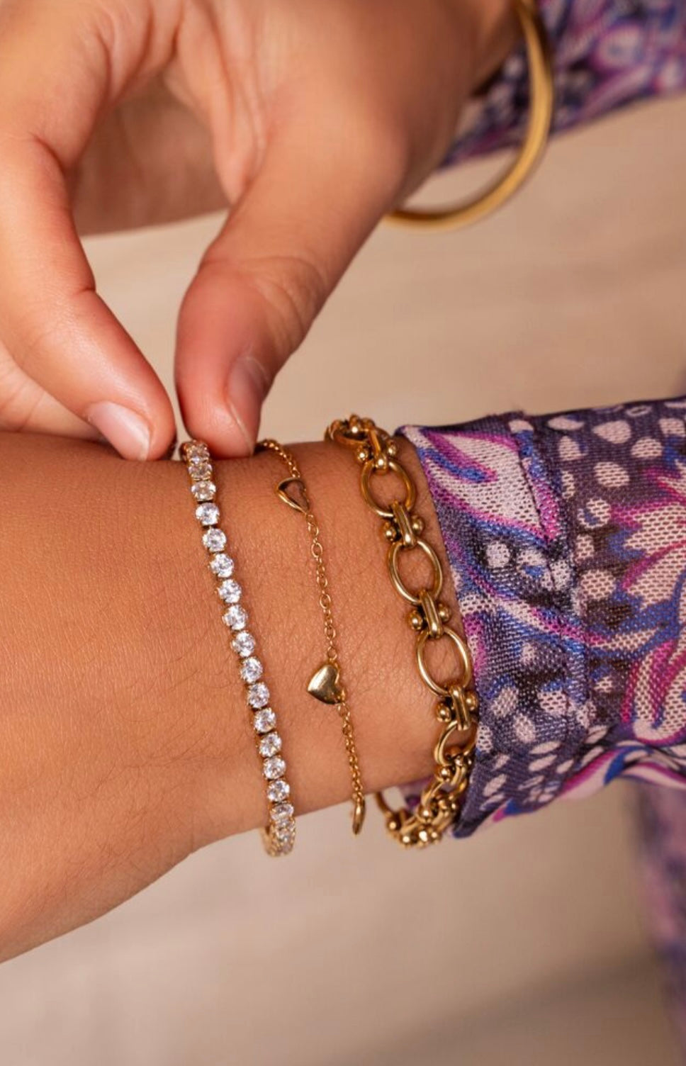 My Jewellery Armband mit Strasssteinen gold