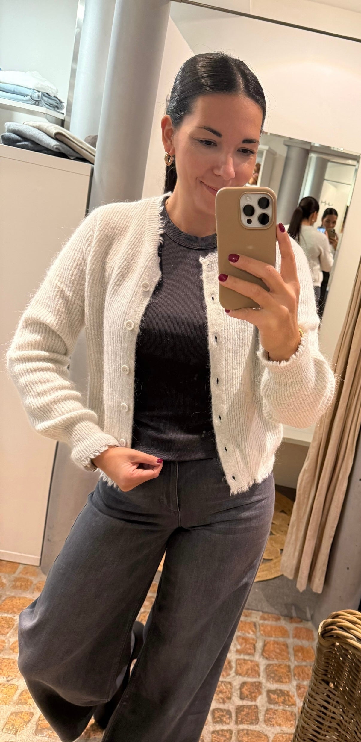 YAYA Cardigan cloudy grey melange