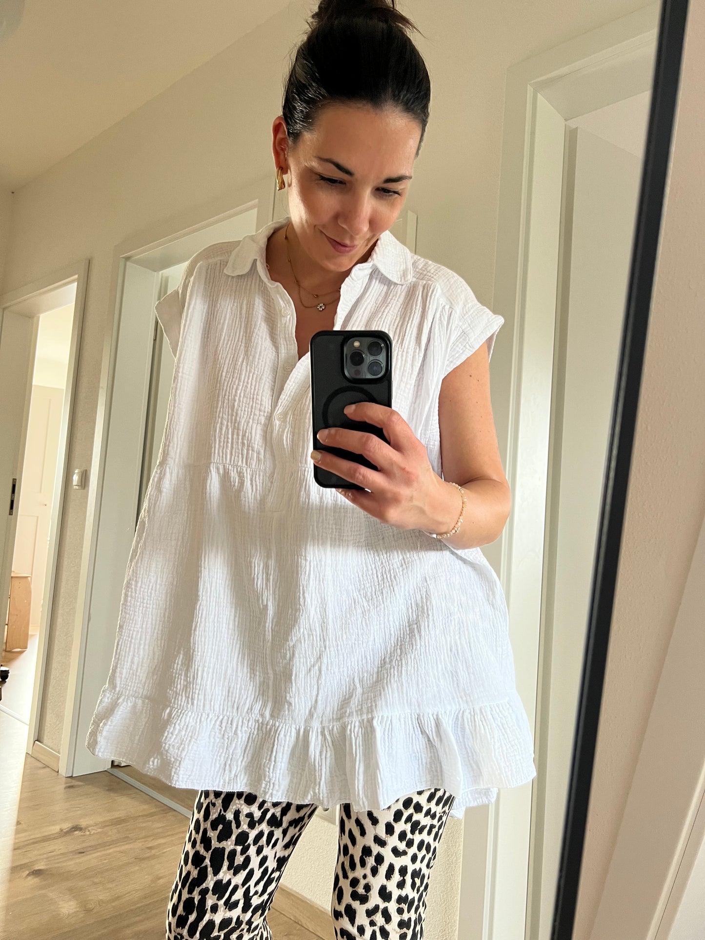 Musselin Tunika in Weiß