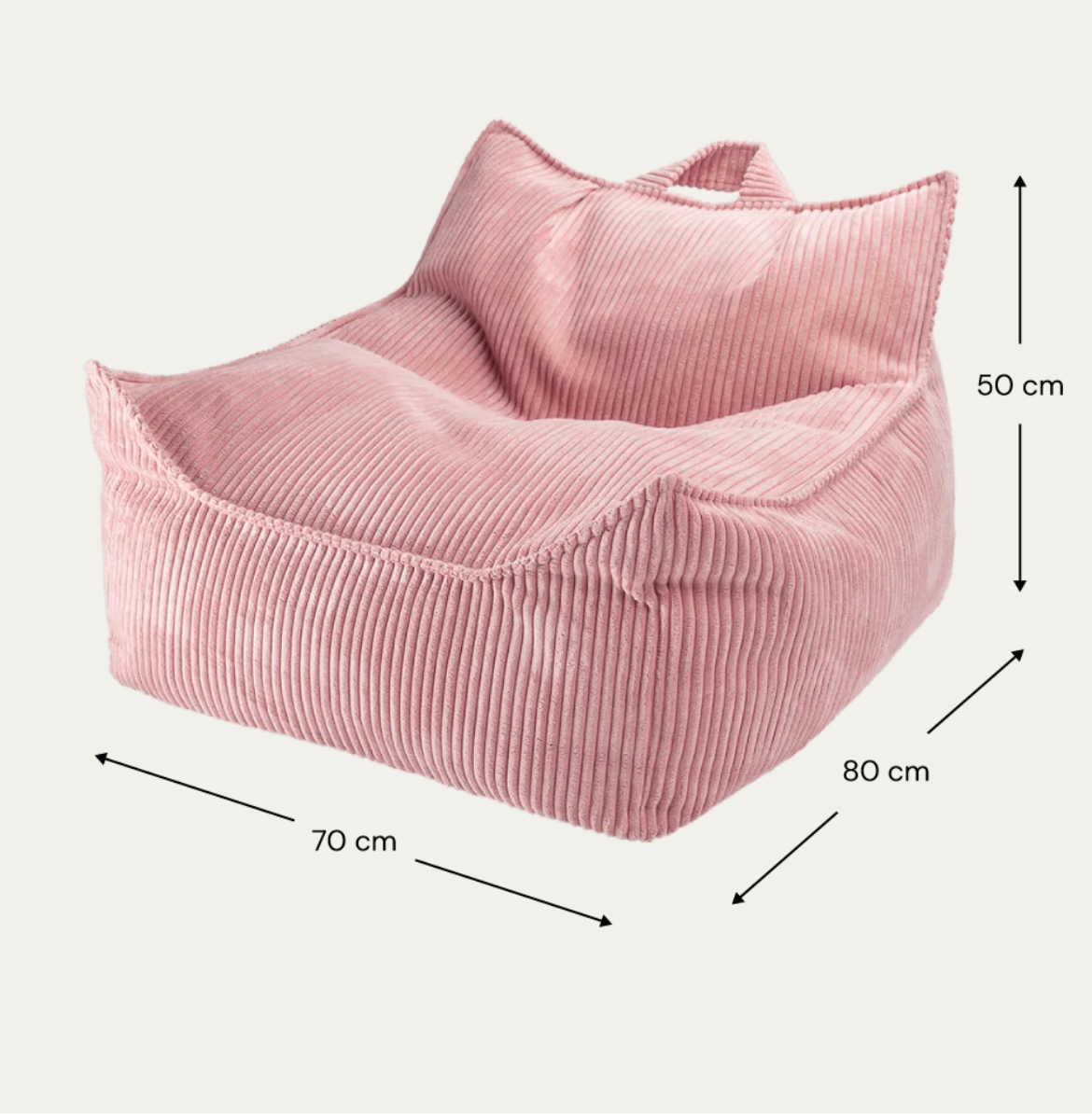 Wigiwama Sitzsack Sessel Cord Rosa Mousse Altrosa