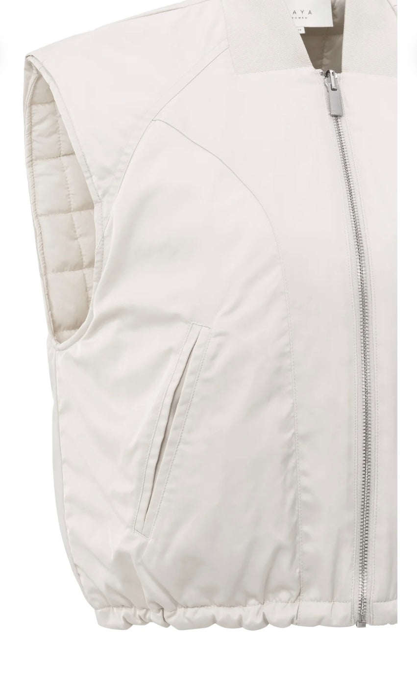 YAYA Gepolsterte Wendeweste mit Reißverschluss in beige